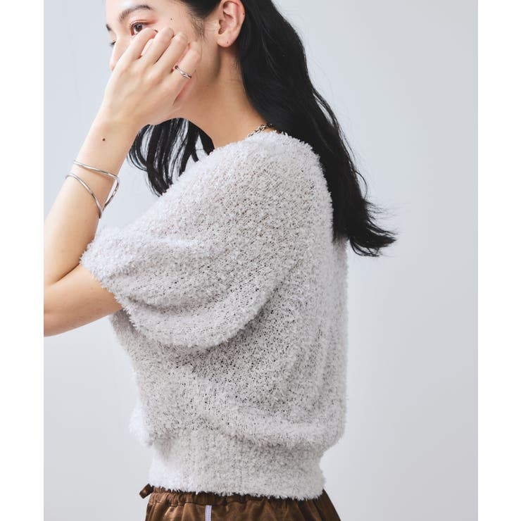 【WEB限定】リボンヤーンバルーン袖サマーニット | VIS  | 詳細画像11 