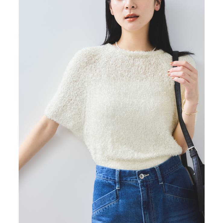 【WEB限定】リボンヤーンバルーン袖サマーニット | VIS  | 詳細画像3 