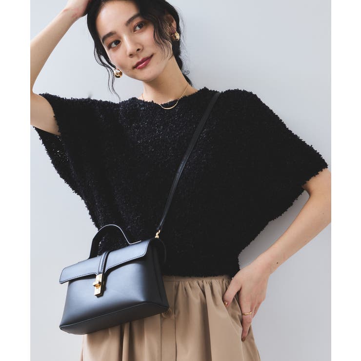 ブラック(01) | 【WEB限定】リボンヤーンバルーン袖サマーニット | VIS 