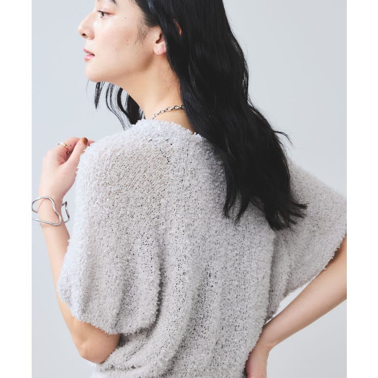 グレー(07) | 【WEB限定】リボンヤーンバルーン袖サマーニット | VIS 