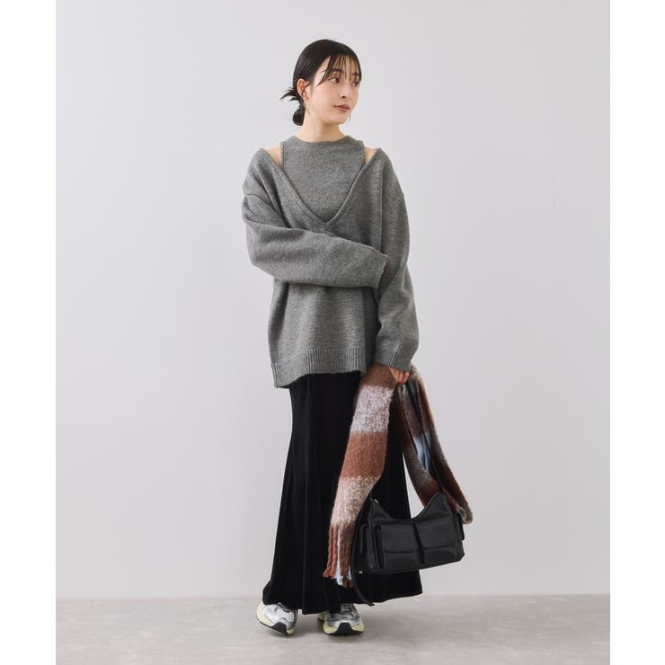 【WEB限定】アンサンブル風Vネックニット | VIS  | 詳細画像2 