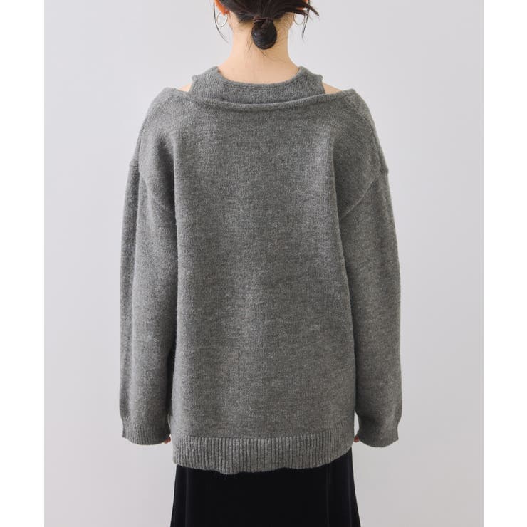 【WEB限定】アンサンブル風Vネックニット | VIS  | 詳細画像20 