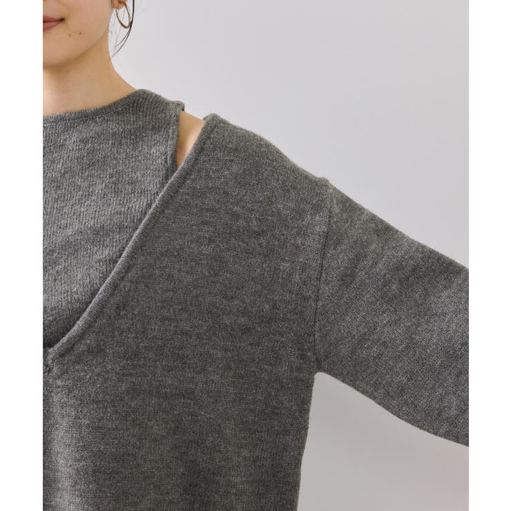 【WEB限定】アンサンブル風Vネックニット | VIS  | 詳細画像22 