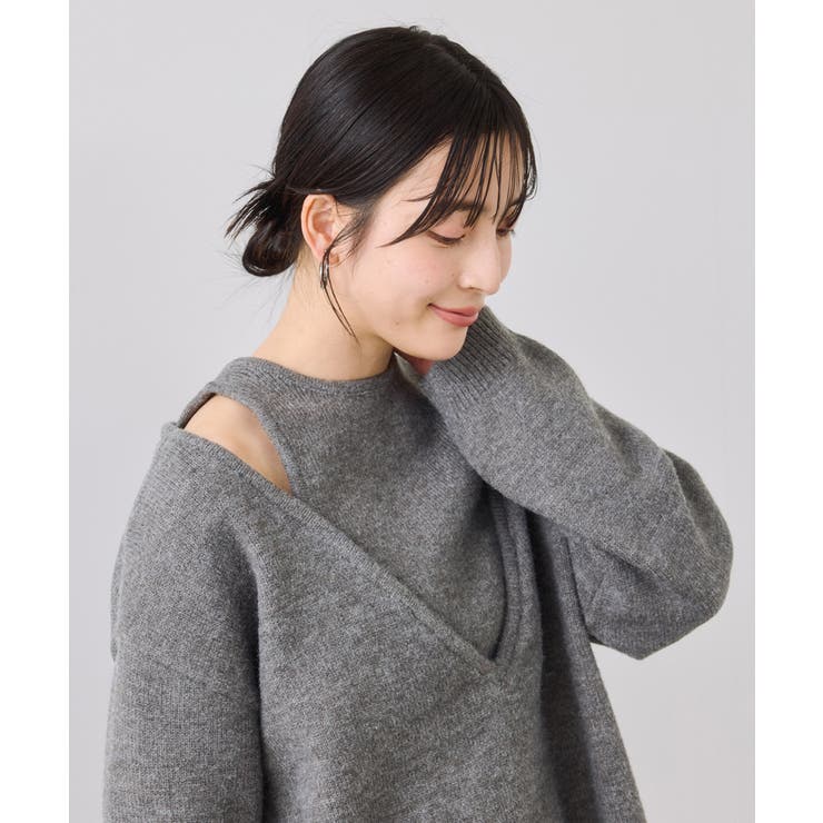 【WEB限定】アンサンブル風Vネックニット | VIS  | 詳細画像6 