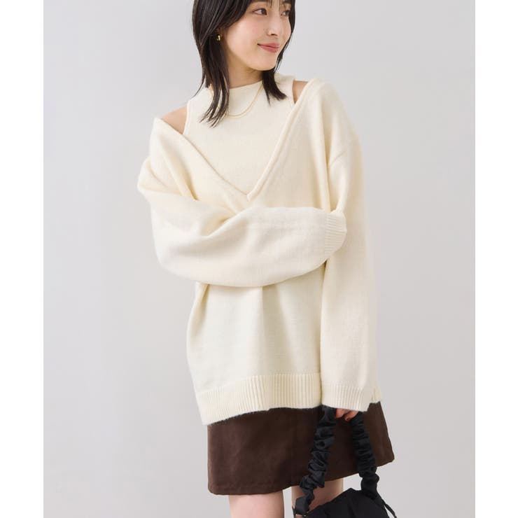 キナリ(16) | 【WEB限定】アンサンブル風Vネックニット | VIS 