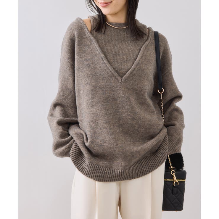 ベージュ系(28) | 【WEB限定】アンサンブル風Vネックニット | VIS 
