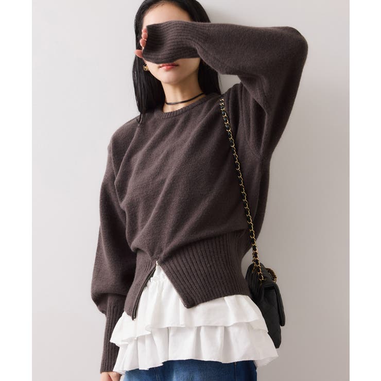 【WEB限定】裾ジップニットプルオーバー | VIS  | 詳細画像4 