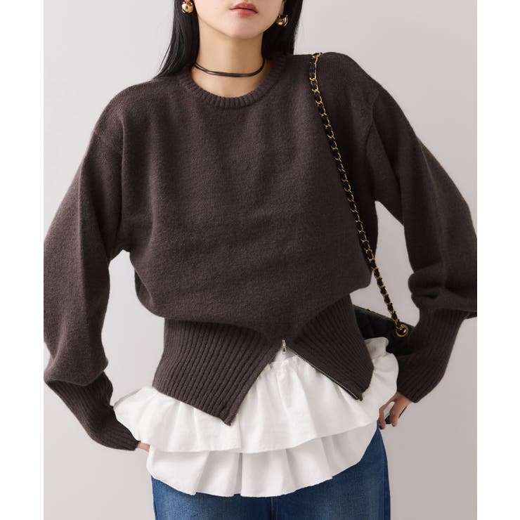 【WEB限定】裾ジップニットプルオーバー | VIS  | 詳細画像5 