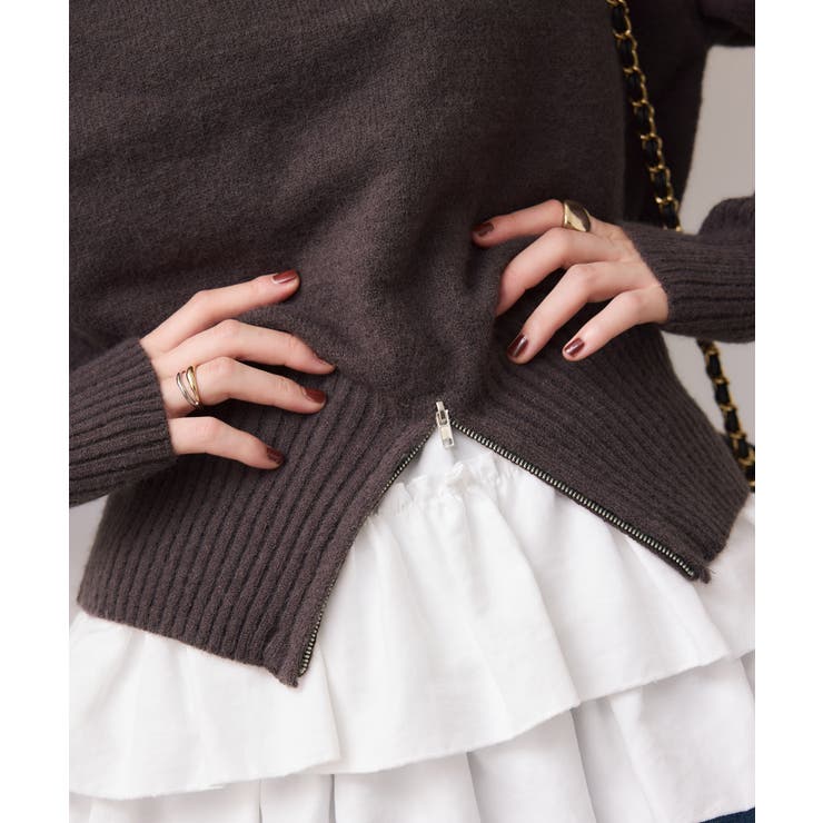 【WEB限定】裾ジップニットプルオーバー | VIS  | 詳細画像7 