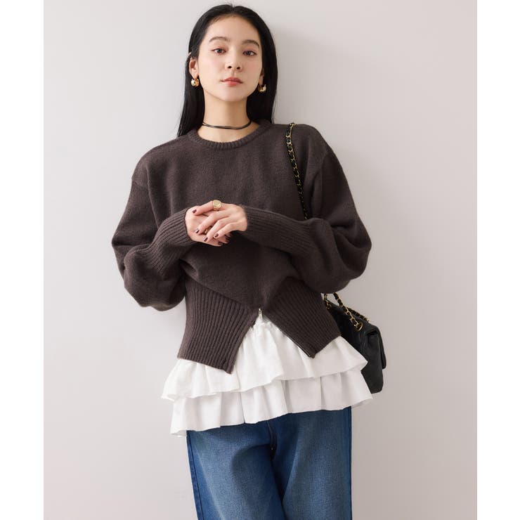 【WEB限定】裾ジップニットプルオーバー | VIS  | 詳細画像8 