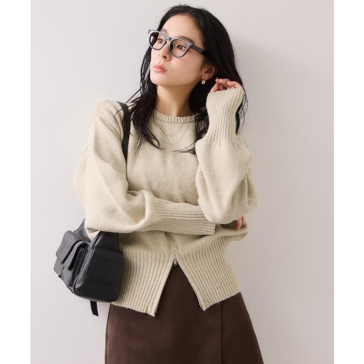 キナリ(16) | 【WEB限定】裾ジップニットプルオーバー | VIS 