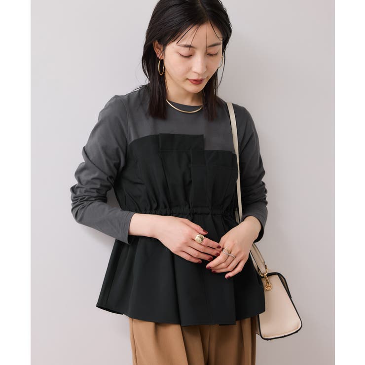 チャコール(06) | 【WEB限定】ビスチェドッキングペプラムロングスリーブTシャツ | VIS 
