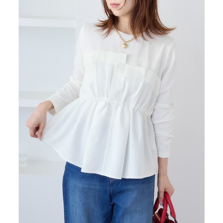 オフホワイト(15) | 【WEB限定】ビスチェドッキングペプラムロングスリーブTシャツ | VIS 