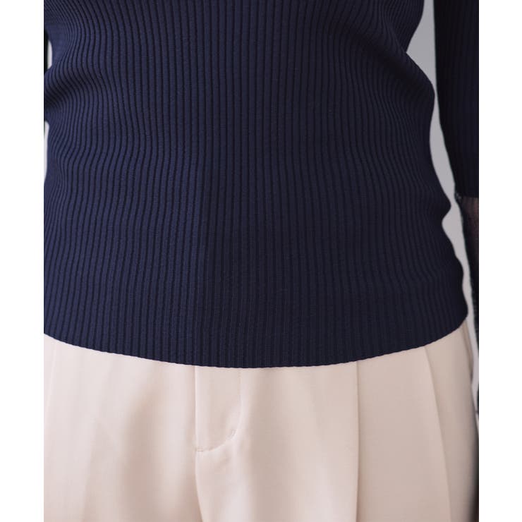 【WEB限定】袖シアー切り替えリブニットプルオーバー | VIS  | 詳細画像16 