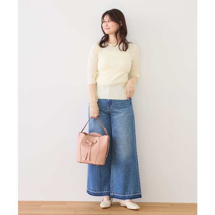 【WEB限定】袖シアー切り替えリブニットプルオーバー | VIS  | 詳細画像5 