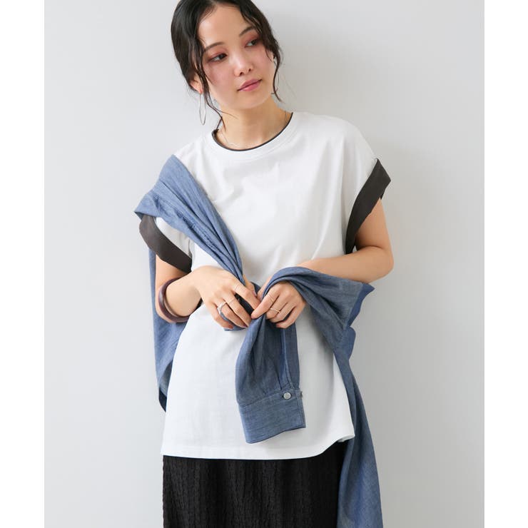 【WEB限定】天竺袖配色Tシャツ | VIS  | 詳細画像16 
