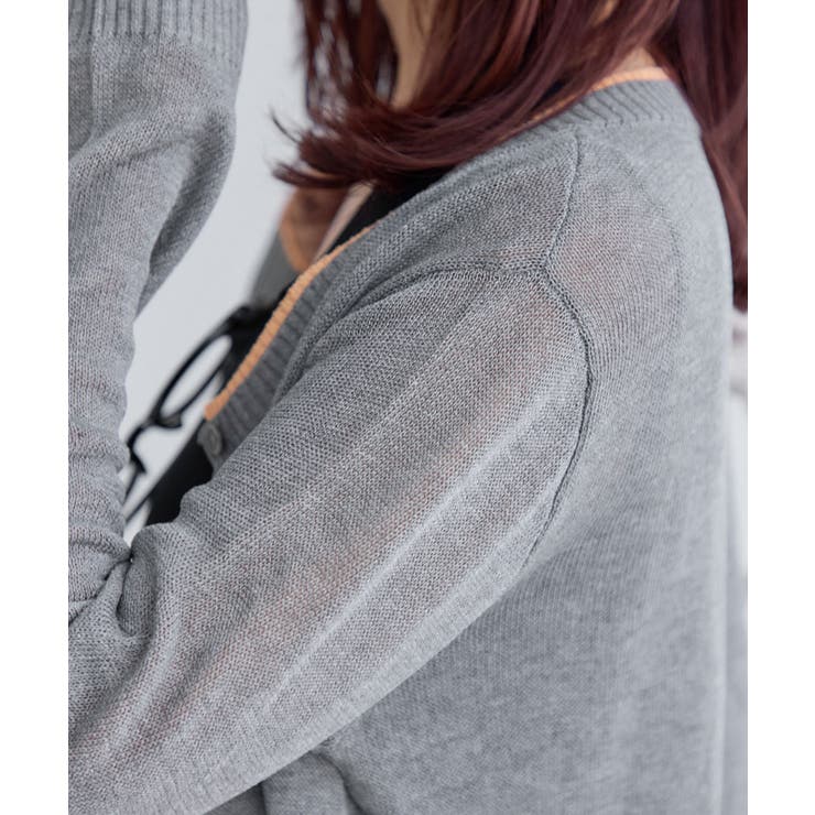 【WEB限定】リネンタッチ配色シアーカーディガン | VIS  | 詳細画像13 