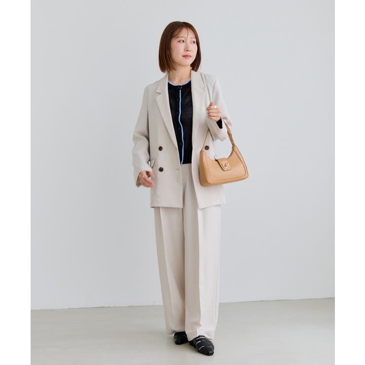 【WEB限定】リネンタッチ配色シアーカーディガン | VIS  | 詳細画像14 