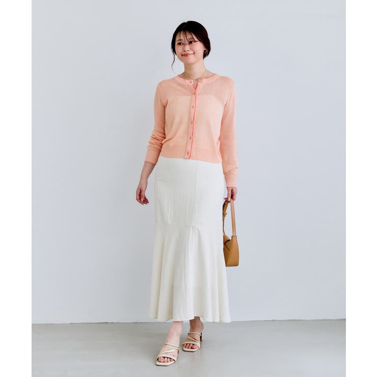 【WEB限定】リネンタッチ配色シアーカーディガン | VIS  | 詳細画像2 