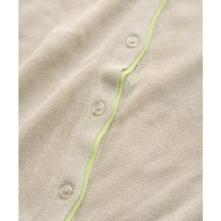 【WEB限定】リネンタッチ配色シアーカーディガン | VIS  | 詳細画像35 