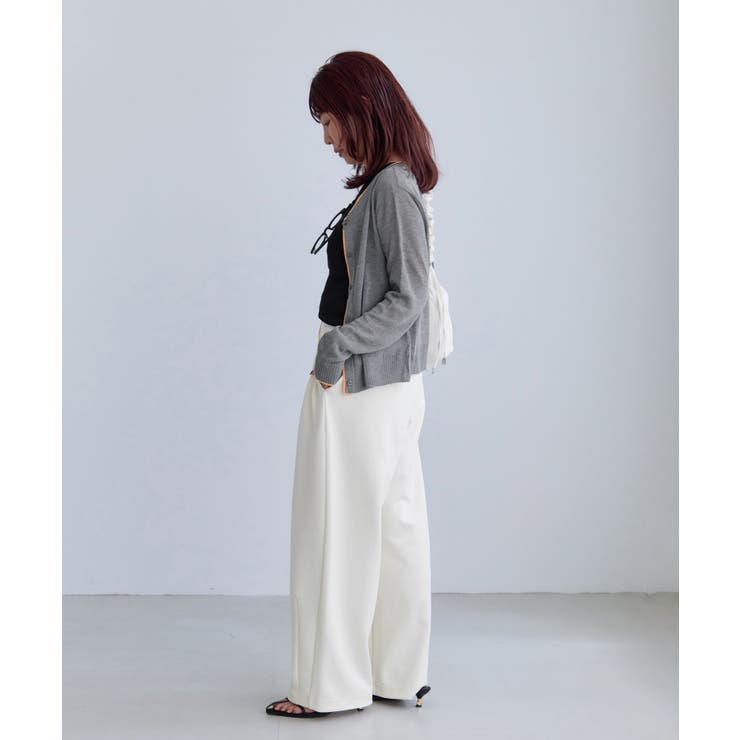 【WEB限定】リネンタッチ配色シアーカーディガン | VIS  | 詳細画像8 