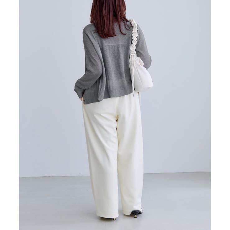 【WEB限定】リネンタッチ配色シアーカーディガン | VIS  | 詳細画像9 