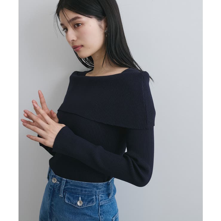 【WEB限定】オフショルダー風リブニットプルオーバー/イージーケア・UVケア | VIS  | 詳細画像34 