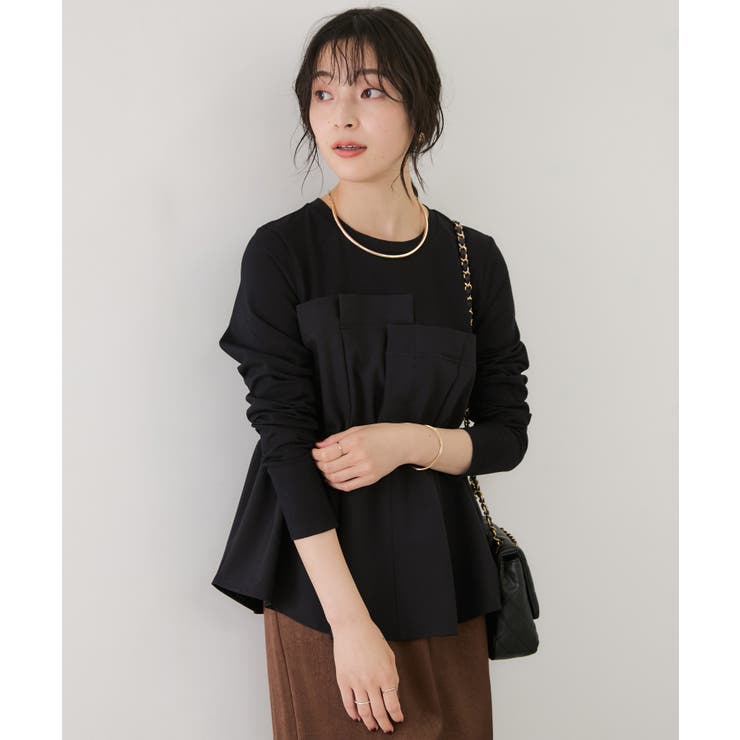 ブラック(01) | 【WEB限定】ビスチェドッキングペプラムロングスリーブTシャツ | VIS 