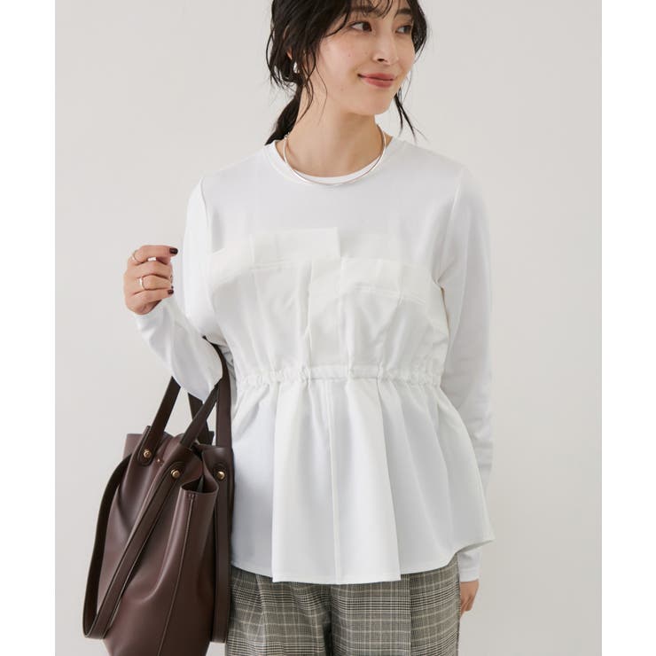 オフホワイト(15) | 【WEB限定】ビスチェドッキングペプラムロングスリーブTシャツ | VIS 