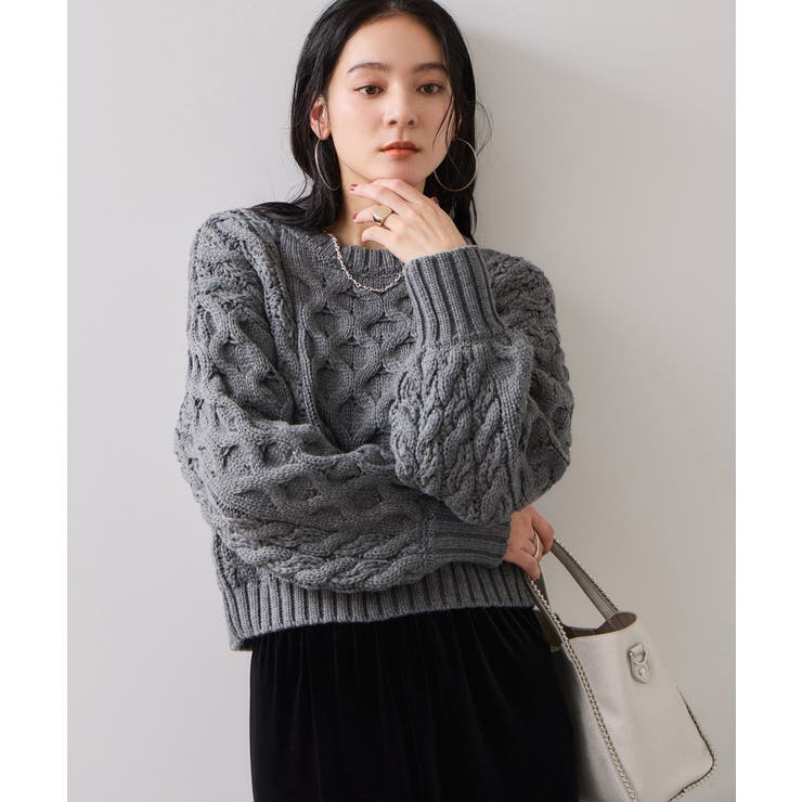 【WEB限定】ローゲージケーブルクロップドニット | VIS  | 詳細画像10 