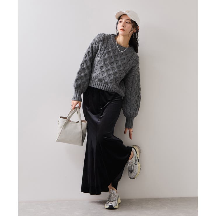 【WEB限定】ローゲージケーブルクロップドニット | VIS  | 詳細画像13 