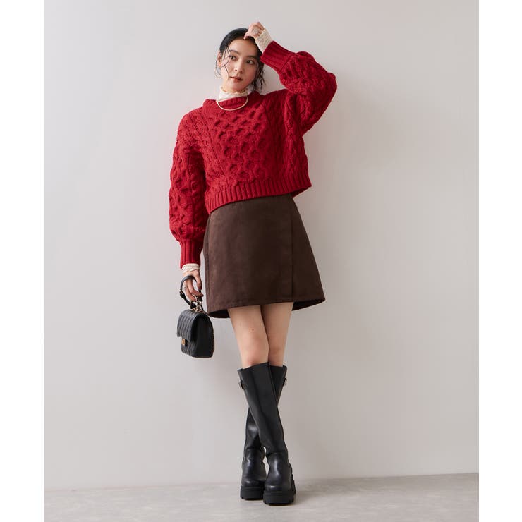 【WEB限定】ローゲージケーブルクロップドニット | VIS  | 詳細画像22 