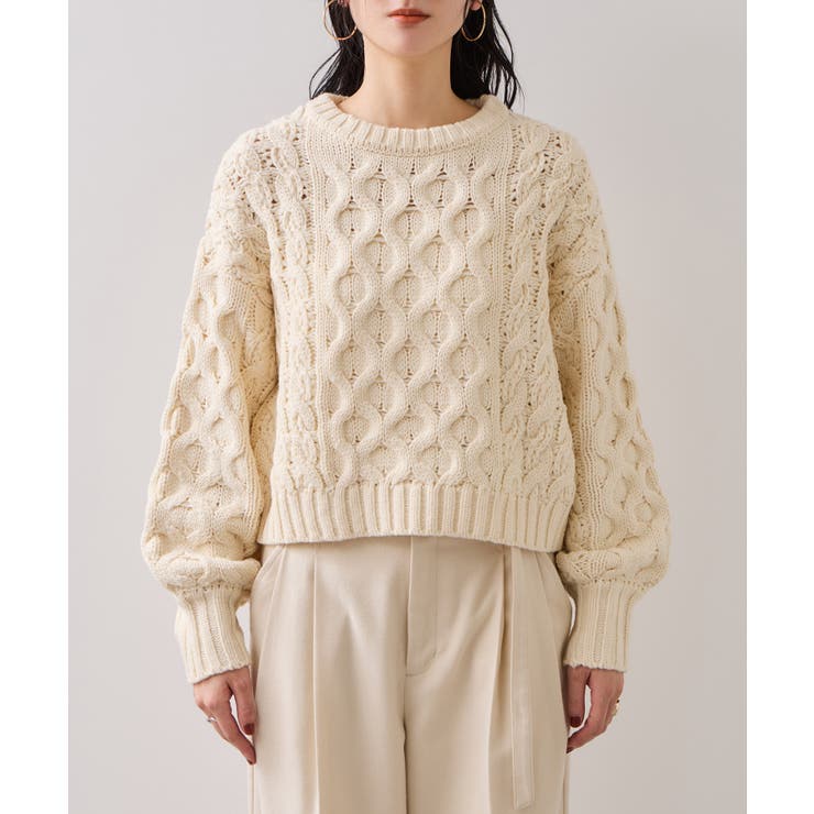 【WEB限定】ローゲージケーブルクロップドニット | VIS  | 詳細画像29 