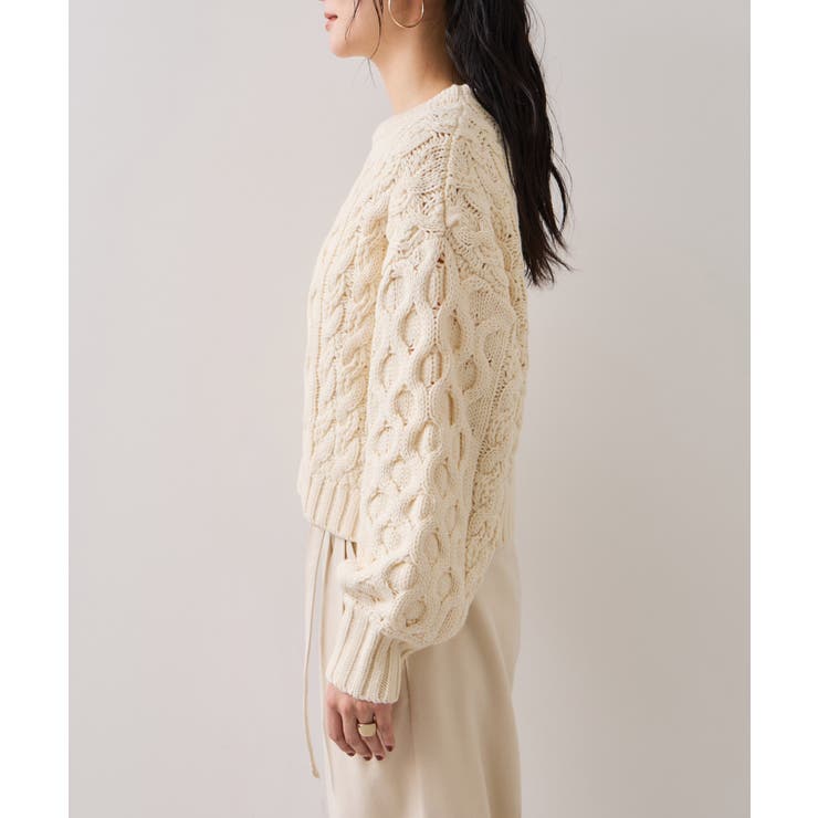 【WEB限定】ローゲージケーブルクロップドニット | VIS  | 詳細画像30 