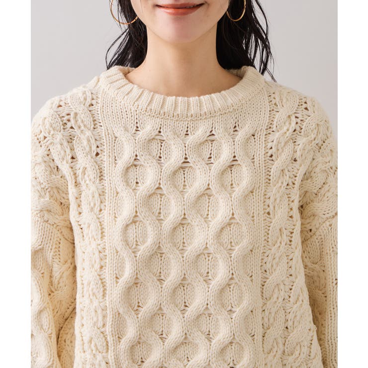 【WEB限定】ローゲージケーブルクロップドニット | VIS  | 詳細画像32 