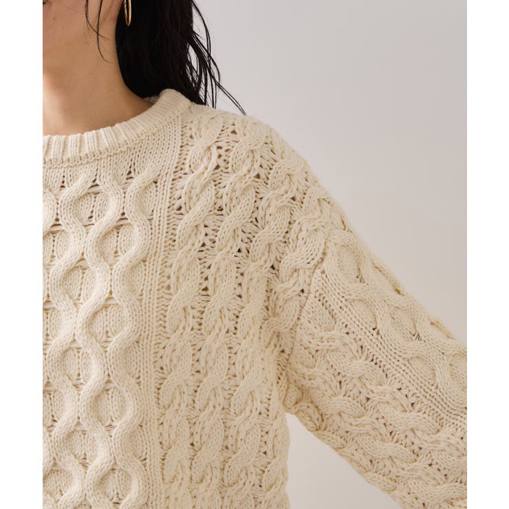 【WEB限定】ローゲージケーブルクロップドニット | VIS  | 詳細画像33 