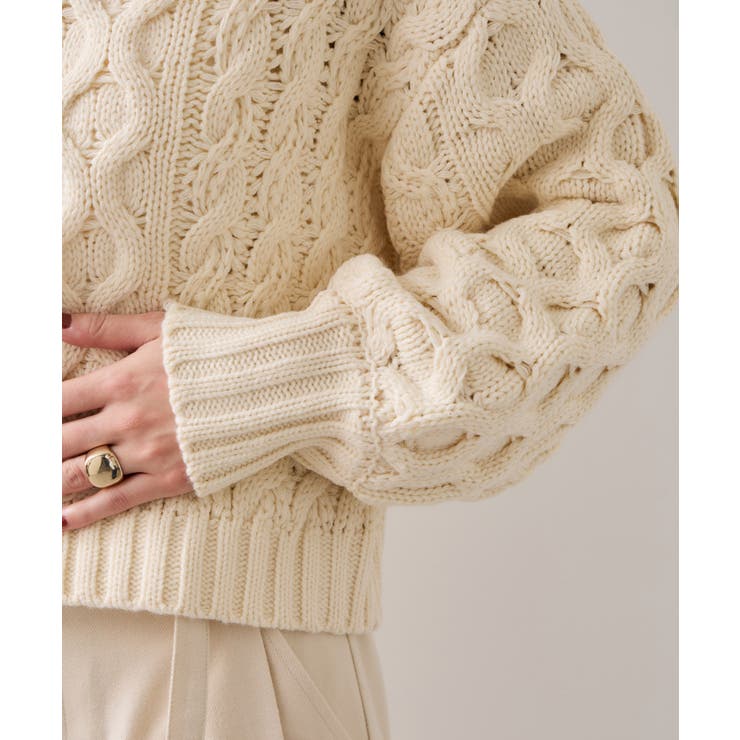 【WEB限定】ローゲージケーブルクロップドニット | VIS  | 詳細画像35 