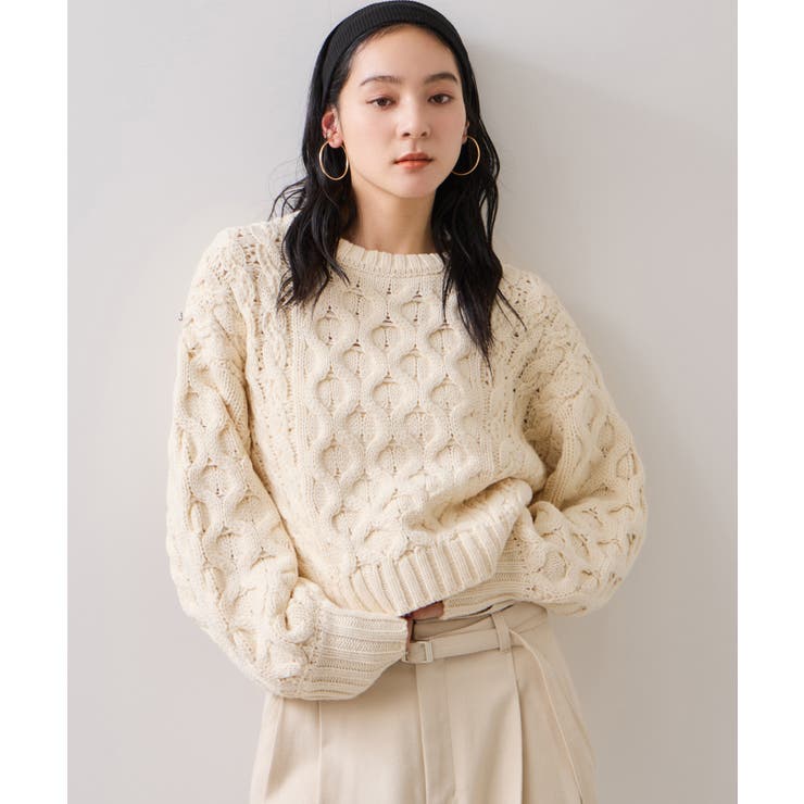 【WEB限定】ローゲージケーブルクロップドニット | VIS  | 詳細画像4 