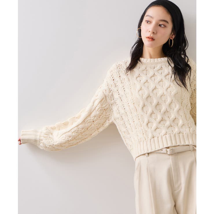 【WEB限定】ローゲージケーブルクロップドニット | VIS  | 詳細画像5 