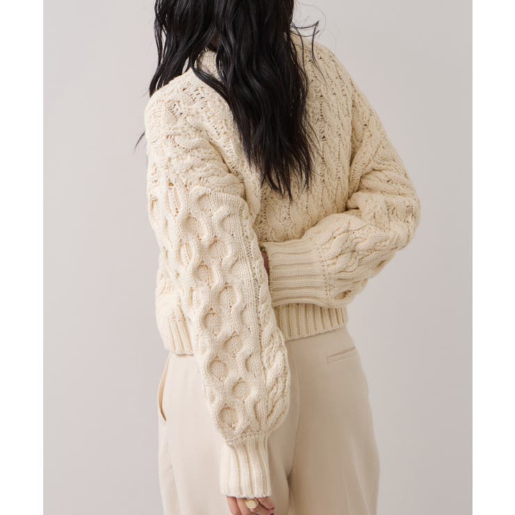 【WEB限定】ローゲージケーブルクロップドニット | VIS  | 詳細画像6 