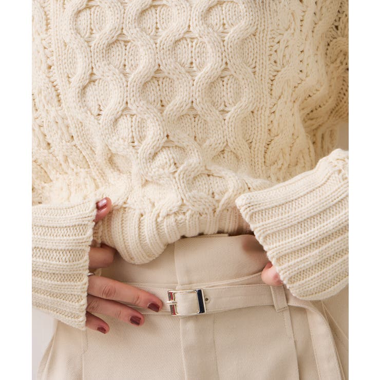 【WEB限定】ローゲージケーブルクロップドニット | VIS  | 詳細画像7 