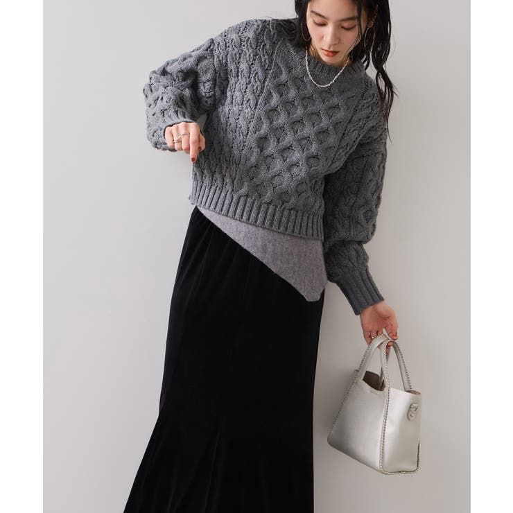 【WEB限定】ローゲージケーブルクロップドニット | VIS  | 詳細画像9 