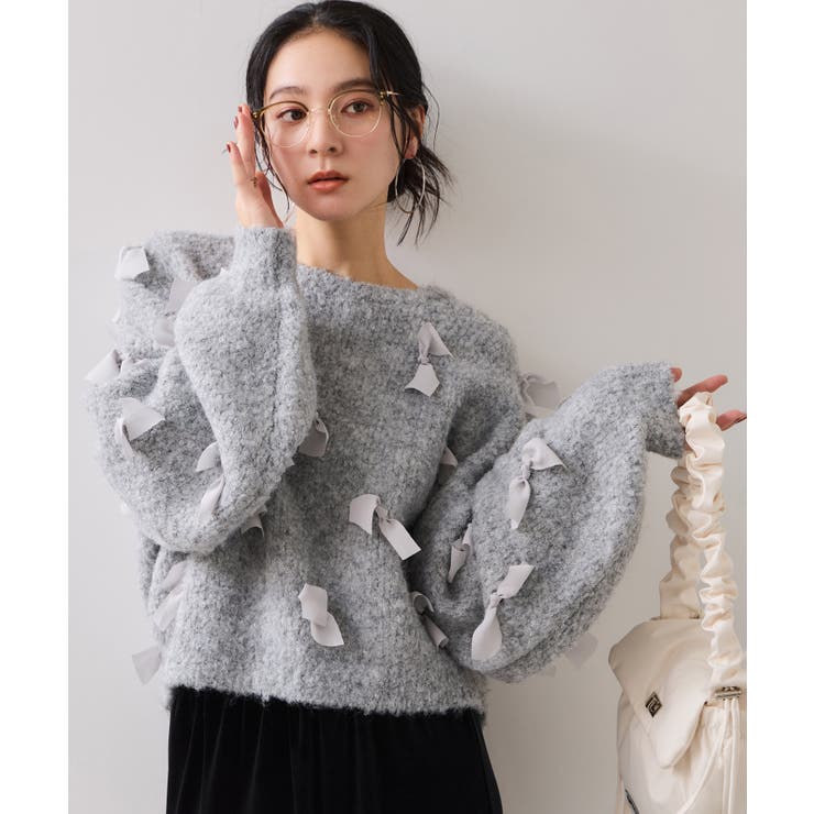 【WEB限定】ゆるっとボリュームリボンモチーフニット | VIS  | 詳細画像11 