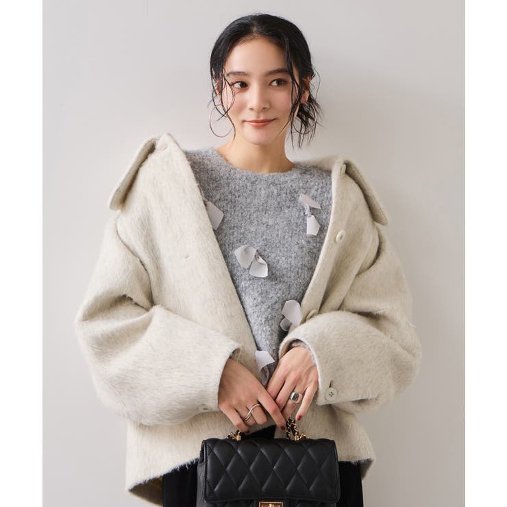 【WEB限定】ゆるっとボリュームリボンモチーフニット | VIS  | 詳細画像14 