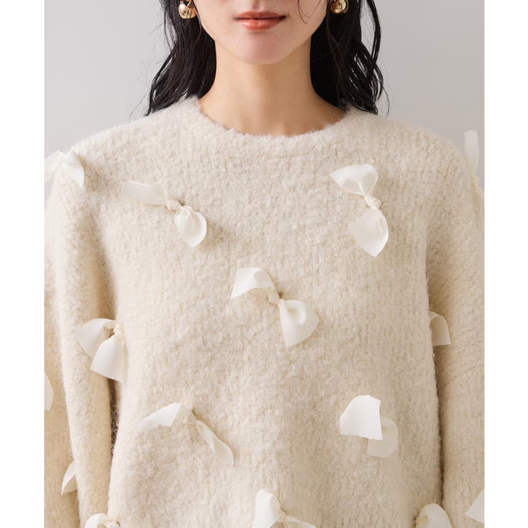 【WEB限定】ゆるっとボリュームリボンモチーフニット | VIS  | 詳細画像15 