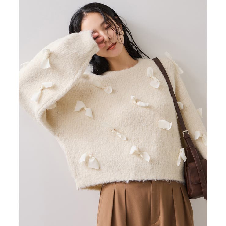 【WEB限定】ゆるっとボリュームリボンモチーフニット | VIS  | 詳細画像3 