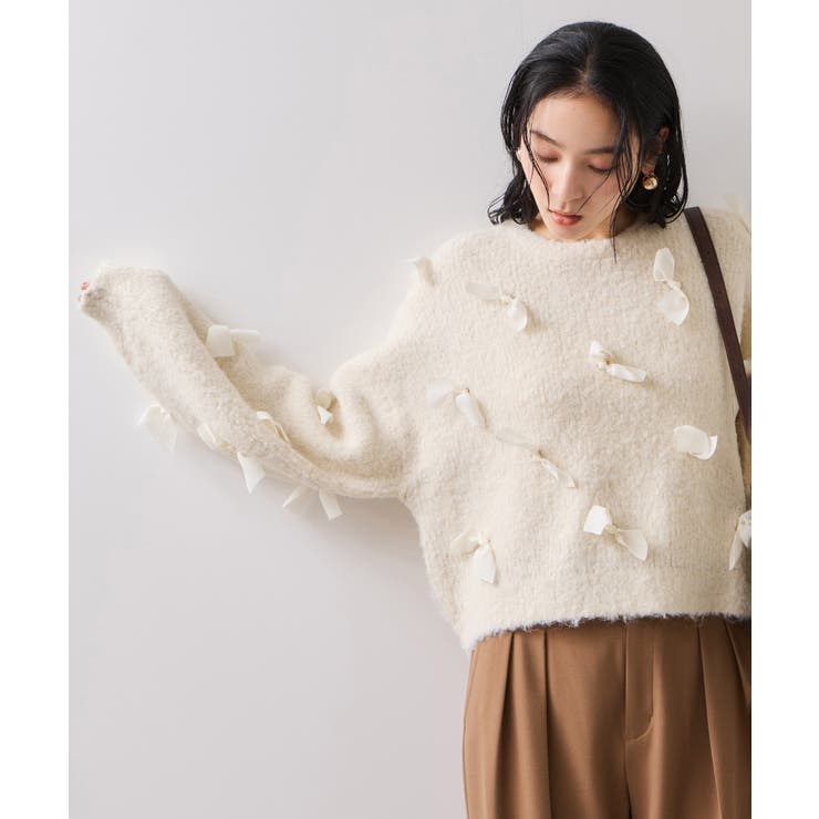 【WEB限定】ゆるっとボリュームリボンモチーフニット | VIS  | 詳細画像4 