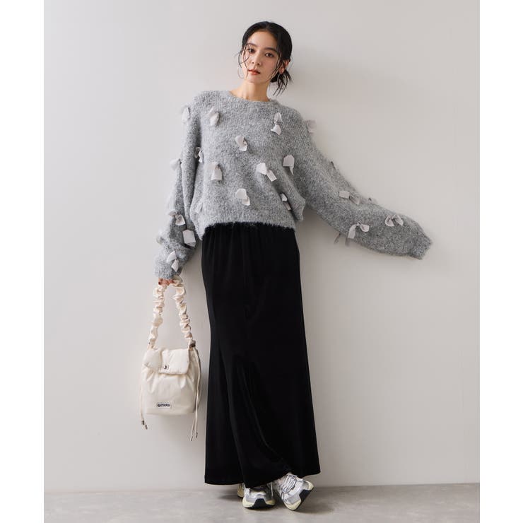 【WEB限定】ゆるっとボリュームリボンモチーフニット | VIS  | 詳細画像7 
