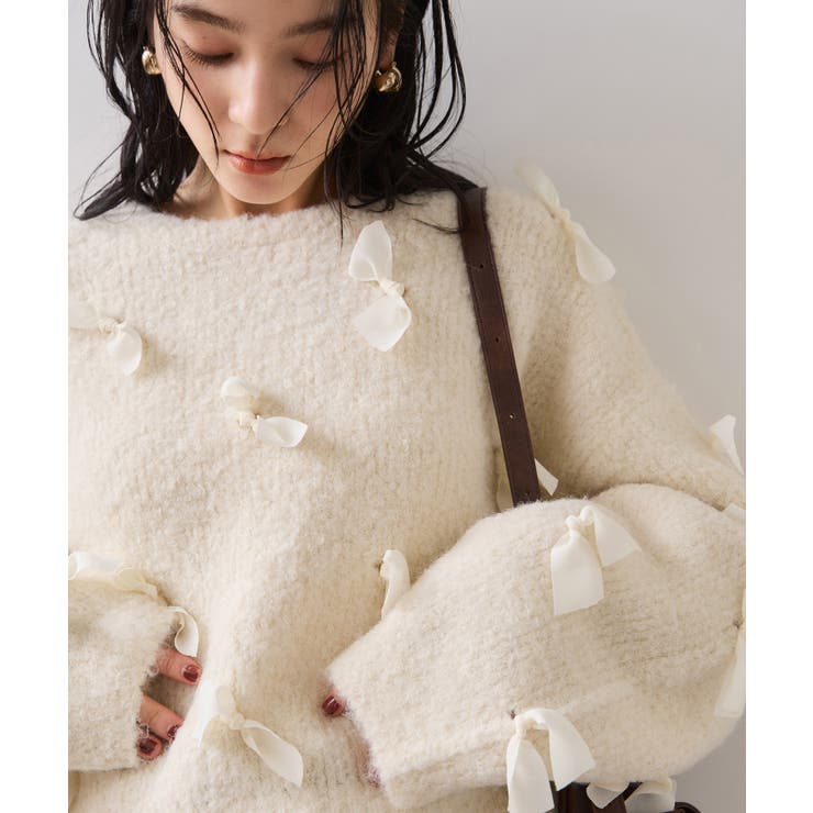 キナリ(16) | 【WEB限定】ゆるっとボリュームリボンモチーフニット | VIS 