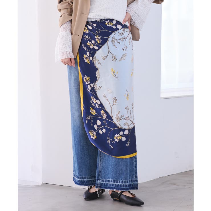 ネイビー系(41) | アソート柄スカーフ 90cm | VIS 